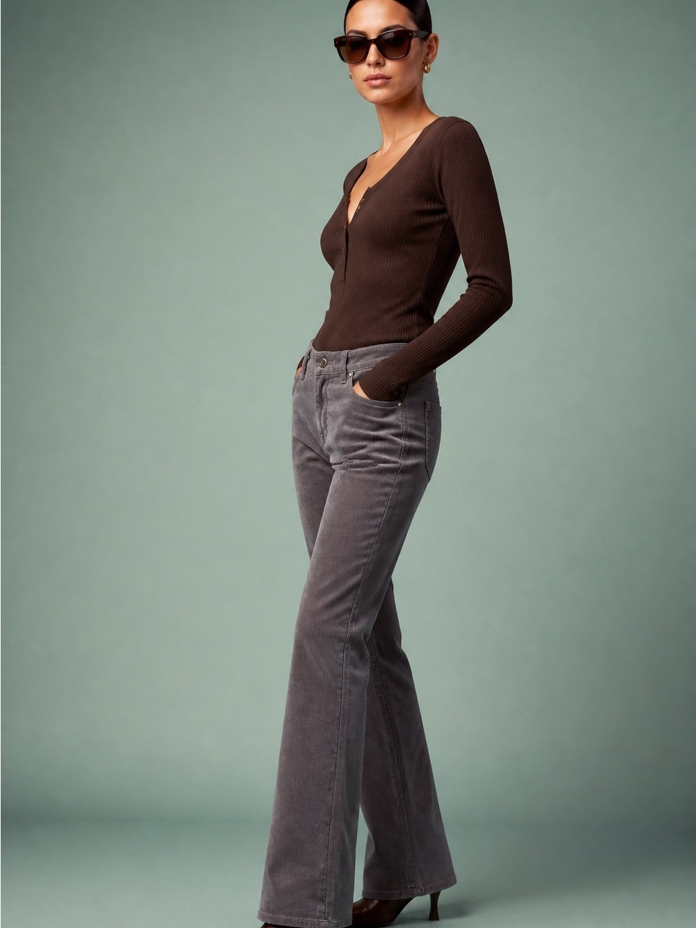 Gap 1969 fine-wale corduroy pants in a versatile charcoal